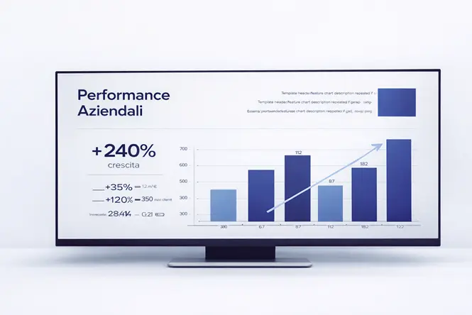 Slide di performance aziendali su un monitor