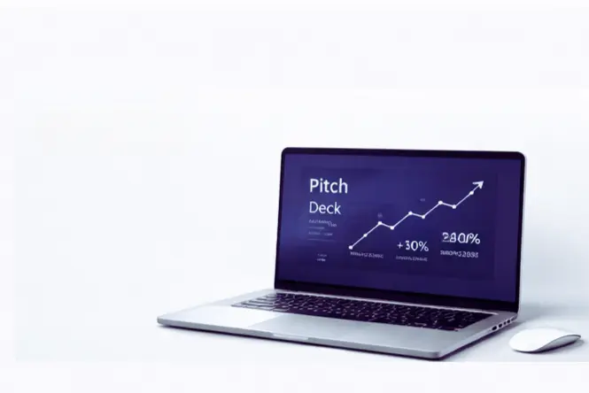 Pitch deck su un laptop