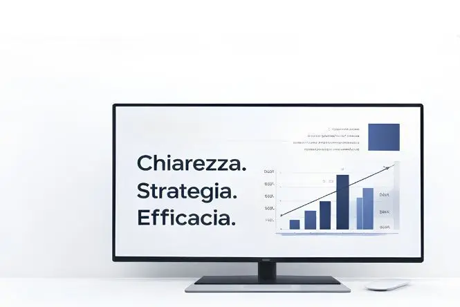 Monitor con slide: chiarezza, strategia, efficacia